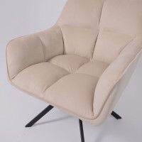 Кресло AksHome VIRGINIA (Вирджиния) поворотное кремовый велюр HCJ-3/черный купить в Минске Кресло AksHome VIRGINIA (Вирджиния) поворотное кремовый велюр HCJ-3/черный купить в Минске