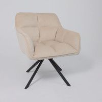 Кресло AksHome VIRGINIA (Вирджиния) поворотное кремовый велюр HCJ-3/черный купить в Минске Кресло AksHome VIRGINIA (Вирджиния) поворотное кремовый велюр HCJ-3/черный купить в Минске