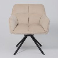 Кресло AksHome VIRGINIA (Вирджиния) поворотное кремовый велюр HCJ-3/черный купить в Минске Кресло AksHome VIRGINIA (Вирджиния) поворотное кремовый велюр HCJ-3/черный купить в Минске