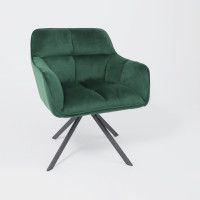 Кресло AksHome VIRGINIA (Вирджиния) поворотное темно-зеленый велюр HCJ-19/черный купить в Минске