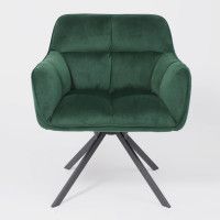 Кресло AksHome VIRGINIA (Вирджиния) поворотное темно-зеленый велюр HCJ-19/черный купить в Минске