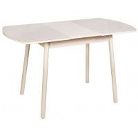 Стол ВИНЕР Mini R раздвижной со стеклом 94(126)*64*75 кремовый/кремовый купить в Минске