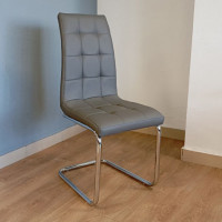 Стул AksHome ZEFIR (Зефир) серый/хром купить в Минске