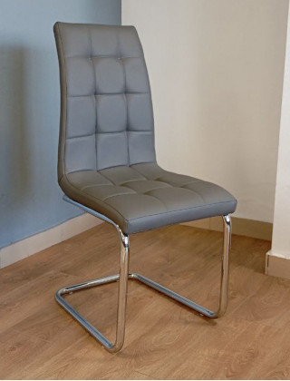 Стул AksHome ZEFIR (Зефир) серый/хром купить в Минске