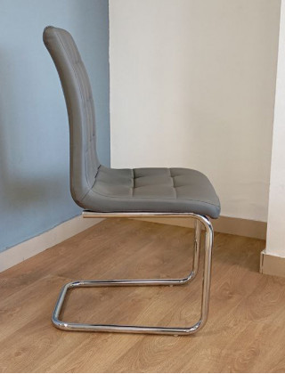 Стул AksHome ZEFIR (Зефир) серый/хром купить в Минске