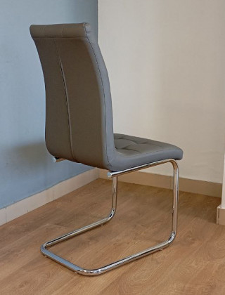 Стул AksHome ZEFIR (Зефир) серый/хром купить в Минске