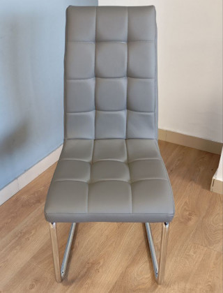 Стул AksHome ZEFIR (Зефир) серый/хром купить в Минске