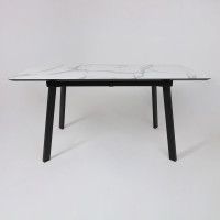 Стол AV 1209 HPL+МДФ 1200 (1600)*800 мрамор белый/черный купить в Минске