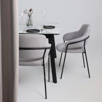 Стол AV 1209 HPL+МДФ 1200 (1600)*800 мрамор белый/черный купить в Минске