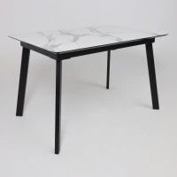 Стол AV 1209 HPL+МДФ 1200 (1600)*800 мрамор белый/черный купить в Минске