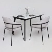 Стол AV 1209 HPL+МДФ 1200 (1600)*800 мрамор белый/черный купить в Минске