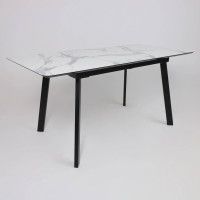 Стол AV 1209 HPL+МДФ 1200 (1600)*800 мрамор белый/черный купить в Минске