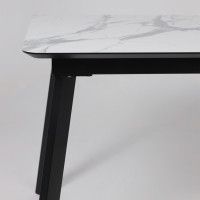 Стол AV 1209 HPL+МДФ 1200 (1600)*800 мрамор белый/черный купить в Минске