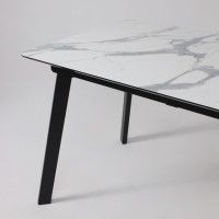 Стол AV 1209 HPL+МДФ 1200 (1600)*800 мрамор белый/черный купить в Минске