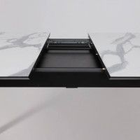 Стол AV 1209 HPL+МДФ 1200 (1600)*800 мрамор белый/черный купить в Минске