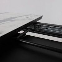 Стол AV 1209 HPL+МДФ 1200 (1600)*800 мрамор белый/черный купить в Минске