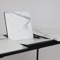 Стол AV 1209 HPL+МДФ 1200 (1600)*800 мрамор белый/черный купить в Минске