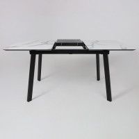 Стол AV 1209 HPL+МДФ 1200 (1600)*800 мрамор белый/черный купить в Минске