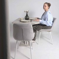 Стул Алвест AV 405 светло-серый бархат Н-09/белый купить в Минске