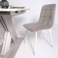 Стул Алвест AV 406-N бежевый бархат Confetti smoke/белый купить в Минске Стул Алвест AV 406-N бежевый бархат Confetti smoke/белый купить в Минске