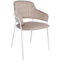 Стул Алвест AV 448 серо-бежевый бархат H-08/белый
