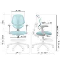 Кресло Anatomica Farang с подлокотниками голубой купить в Минске