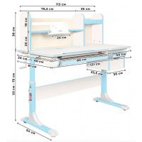 Детская парта Anatomica Genius белый/голубой купить в Минске