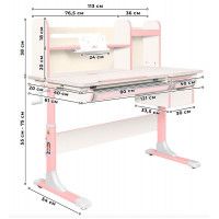 Детская парта Anatomica Genius белый/розовый купить в Минске