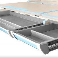 Детская парта Anatomica Genius клен/голубой купить в Минске Детская парта Anatomica Genius клен/голубой купить в Минске