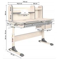 Детская парта Anatomica Genius клен/серый купить в Минске
