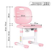 Детский растущий стул Anatomica Lux Pro розовый купить в Минске