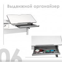 Детская парта Anatomica Study-120 белый/розовый купить в Минске