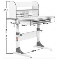 Детская парта Anatomica Study-80 Lux белый/голубой купить в Минске