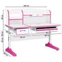 Детская парта Anatomica Uniqa белый/розовый купить в Минске