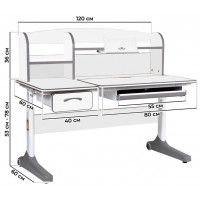 Детская парта Anatomica Uniqa белый/серый купить в Минске