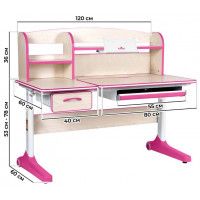 Детская парта Anatomica Uniqa клен/розовый купить в Минске Детская парта Anatomica Uniqa клен/розовый купить в Минске