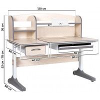 Детская парта Anatomica Uniqa клен/серый купить в Минске Детская парта Anatomica Uniqa клен/серый купить в Минске