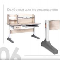Детская парта Anatomica Uniqa белый/серый купить в Минске