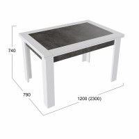 Стол раздвижной ХЬЮСТОН Тип 4 ателье темный/белый купить в Минске