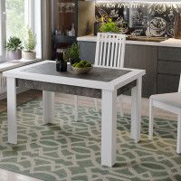 Стол раздвижной ХЬЮСТОН Тип 4 ателье темный/белый купить в Минске