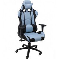 Кресло поворотное AksHome SAVAGE (Саваж) ткань черный/голубой купить в Минске