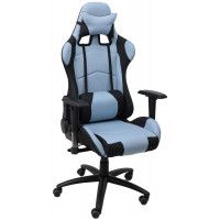 Кресло поворотное AksHome SAVAGE (Саваж) ткань черный/голубой