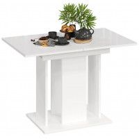 Стол обеденный КЁЛЬН Тип 1, 1100(1456)*678, стекло белый глянец/белый Стол обеденный КЁЛЬН Тип 1, 1100(1456)*678, стекло белый глянец/белый