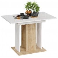 Стол обеденный КЁЛЬН Тип 1, 1100(1456)*678 стекло белый глянец/дуб крафт золотой, белый Стол обеденный КЁЛЬН Тип 1, 1100(1456)*678 стекло белый глянец/дуб крафт золотой, белый