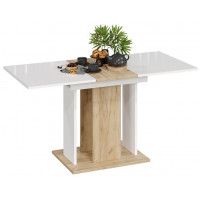 Стол обеденный КЁЛЬН Тип 1, 1100(1456)*678 стекло белый глянец/дуб крафт золотой, белый купить в Минске