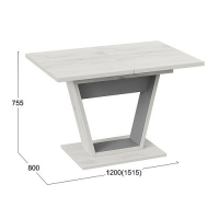 Стол обеденный ГАВАНА дуб крафт белый/серый графит купить в Минске