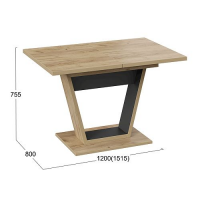 Стол обеденный ГАВАНА дуб крафт золотой/черный купить в Минске Стол обеденный ГАВАНА дуб крафт золотой/черный купить в Минске