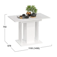 Стол обеденный КЁЛЬН Тип 1, 1100(1456)*678, стекло белый глянец/белый купить в Минске Стол обеденный КЁЛЬН Тип 1, 1100(1456)*678, стекло белый глянец/белый купить в Минске