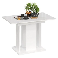 Стол обеденный КЁЛЬН Тип 1, 1100(1456)*678, стекло белый глянец/белый купить в Минске Стол обеденный КЁЛЬН Тип 1, 1100(1456)*678, стекло белый глянец/белый купить в Минске