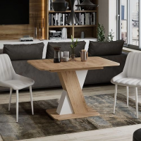 Стол обеденный ЛЮКСЕМБУРГ дуб крафт золотой/белый купить в Минске